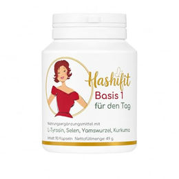 Hashifit Basis 1 Schilddrüsen-Komplex Selen und L-Tyrosin Kapseln vegan glutenfrei laktosefrei – Bild 1 von 2