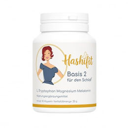 Hashifit Basis 2 Einschlafhilfe mit Melatonin, L-Tryptophan und Magnesium vegan glutenfrei laktosefrei 30 Kapseln – Bild 1 von 7