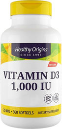 Healthy Origins Vitamin D3 1000 IU Kapseln 360 Stück – Bild 1 von 1