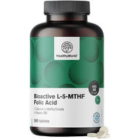 Produktbild von HealthyWorld Aktive Folsäure L-5-MTHF Tabletten für Schwangere und Stillende 365 Stück