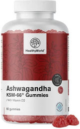 HealthyWorld Ashwagandha KSM-66 300 mg Gummis vegan glutenfrei ohne Gelatine 60 Stück – Bild 1 von 1