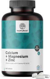 HealthyWorld Calcium Magnesium Zink Mineralstoff-Komplex mit Vitamin D3 und K2 Tabletten für Sportler – Bild 1 von 1