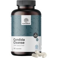 Produktbild von HealthyWorld Candida Cleanse Kapseln für Frauen vegan ohne Zusatzstoffe 180 Stück