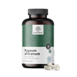 HealthyWorld Pygeum Extrakt der afrikanischen Pflaume Vegan Vegetarisch Glutenfrei 120 Kapseln – Bild 1 von 7