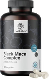 HealthyWorld Schwarze Maca Komplex 5000 mg Kapseln vegan ohne Zusatzstoffe 180 Stück – Bild 1 von 1