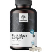 Produktbild von HealthyWorld Schwarze Maca Komplex 5000 mg Kapseln vegan ohne Zusatzstoffe 180 Stück