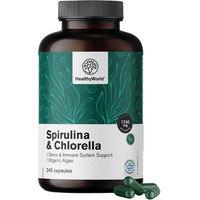 Produktbild von HealthyWorld Spirulina und Chlorella Superfood-Mischung Bio Vegan 240 Kapseln