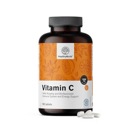 HealthyWorld Vitamin C 1000 mg Tabletten mit Acerola und Hagebutte 180 Stück – Bild 1 von 5