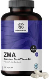 HealthyWorld ZMA Magnesium Zink und Vitamin B6 Kapseln für Sportler 180 Stück – Bild 1 von 1