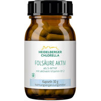 Produktbild von Heidelberger Chlorella Folsäure Aktiv plus Vitamin B12 Aktiv Kapseln für Schwangere und Stillende 60 Kapseln