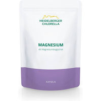 Produktbild von Heidelberger Chlorella Magnesiumbisglycinat Kapseln vegan glutenfrei laktosefrei ohne Zusatzstoffe