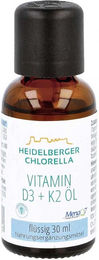 Heidelberger Chlorella Vitamin D3 + K2 Öl Tropfen, 20 µg / 800 I.E., vegetarisch, glutenfrei, 30 ml – Bild 1 von 2