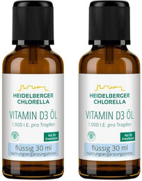 Heidelberger Chlorella Vitamin D3 Öl Tropfen für Erwachsene 1000 IE 60 ml – Bild 1 von 1