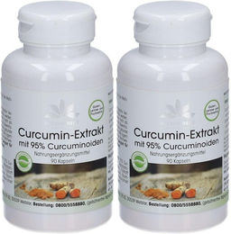 Herbadirekt Curcumin-Extrakt mit 95% Curcuminoiden, 180 Kapseln, glutenfrei und laktosefrei – Bild 1 von 1
