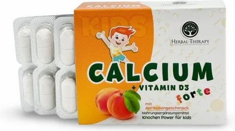 Herbal Therapy Kalzium + Vitamin D3 Forte mit Aprikosengeschmack – Bild 1 von 3