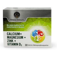 Produktbild von Herbal Therapy Mineralstoff-Komplex mit Kalzium 160 mg, Magnesium 150 mg, Zink 5 mg und Vitamin D3 in Tabletten
