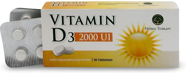 Herbal Therapy Vitamin D3 2000 IE Tabletten – Bild 1 von 2
