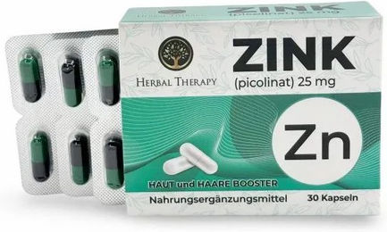 Herbal Therapy Zink Picolinat 25 mg Kapseln 30 Stück – Bild 1 von 2