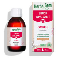 Produktbild von Herbalgem Beruhigender Hals-Sirup mit Bio Kräuter-Komplex 150 ml