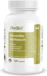 HerbBio Boswellia Weihrauch hochdosiert Kapseln vegan glutenfrei laktosefrei 120 Stück – Bild 1 von 1