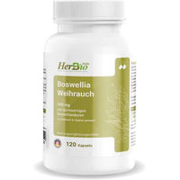 Produktbild von HerbBio Boswellia Weihrauch hochdosiert Kapseln vegan glutenfrei laktosefrei 120 Stück
