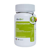 Produktbild von HerbBio Glucomannan 500 mg Konjakwurzel 90 vegane Kapseln ohne Zusatzstoffe