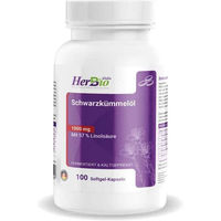 Produktbild von HerbBio Schwarzkümmelöl 1000 mg Kapseln laktosefrei und glutenfrei