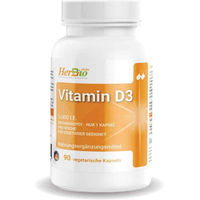 Produktbild von HerbBio Vitamin D3 5000 I.E. Kapseln vegan glutenfrei laktosefrei ohne Zusatzstoffe 90 Stück