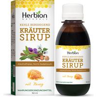 Produktbild von Herbion Naturals Halssirup mit Honig und Kräuter-Komplex, alkoholfrei und glutenfrei, 148 ml