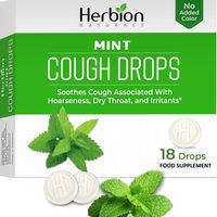 Produktbild von Herbion Naturals Hustenbonbons mit Kräuter-Komplex und Minzgeschmack, glutenfrei und ohne Zusatzstoffe, für Erwachsene und Kinder ab 6 Jahren