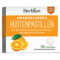 Produktbild von Herbion Naturals Hustenbonbons Orange vegan und glutenfrei 18 Stück