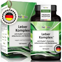 HERBIOS Leber-Komplex mit Mariendistel, Artischocke und Curcuma Kapseln vegan 120 Stück – Bild 1 von 4