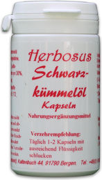 Herbosus Schwarzkümmelöl-Kapseln mit Vitamin E und Biotin glutenfrei und laktosefrei – Bild 1 von 2