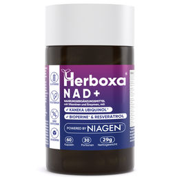Herboxa NAD+ Nicotinamid Riboside NIAGEN mit CoQ10 Ubiquinol und Vitamin B12 Kapseln glutenfrei und laktosefrei – Bild 1 von 4