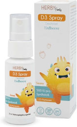 Herby Family Vitamin D3 Spray für Kinder und Erwachsene vegetarisch zuckerfrei glutenfrei laktosefrei ohne Zusatzstoffe 30 ml – Bild 1 von 1