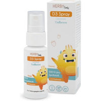 Produktbild von Herby Family Vitamin D3 Spray für Kinder und Erwachsene vegetarisch zuckerfrei glutenfrei laktosefrei ohne Zusatzstoffe 30 ml