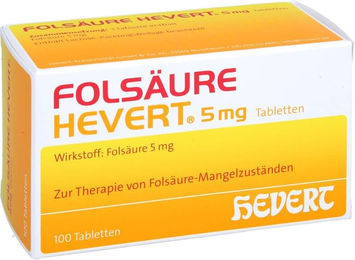 Hevert Folsäure 5 mg Tabletten 100 Stück für Schwangere und Stillende – Bild 1 von 1