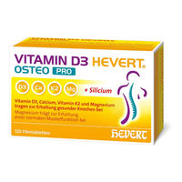 Produktbild von Hevert Osteo Pro Vitamin D3 1000 IE Filmtabletten 120 Stück vegan laktosefrei glutenfrei