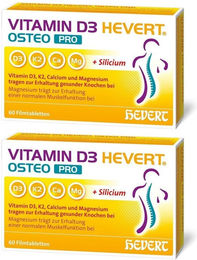 Hevert Osteo Pro Vitamin D3 Tabletten 1000 IE vegan laktosefrei glutenfrei für Erwachsene 60 Stück – Bild 1 von 1