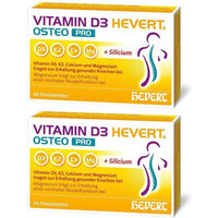 Produktbild von Hevert Osteo Pro Vitamin D3 Tabletten 1000 IE vegan laktosefrei glutenfrei für Erwachsene 60 Stück