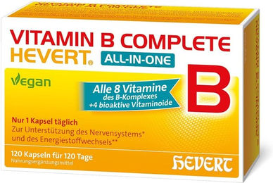 Hevert Vitamin B Complete B-Komplex Kapseln vegan 120 Stück – Bild 1 von 2