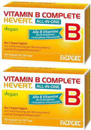 Hevert Vitamin B Complete B-Komplex Kapseln vegan laktosefrei glutenfrei zuckerfrei 240 Stück – Bild 1 von 1