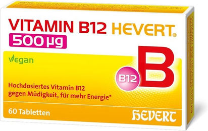 Hevert Vitamin B12 500 µg Tabletten 60 Stück vegan zuckerfrei laktosefrei glutenfrei – Bild 1 von 1