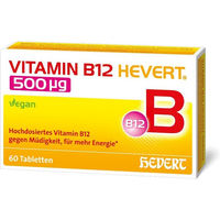 Produktbild von Hevert Vitamin B12 500 µg Tabletten 60 Stück vegan zuckerfrei laktosefrei glutenfrei