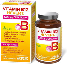 Hevert Vitamin B12 Duo Aktiv Lutschtabletten 500 µg für Erwachsene und Heranwachsende 180 Stück – Bild 1 von 2