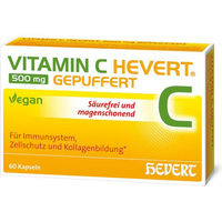 Produktbild von Hevert Vitamin C Calciumascorbat gepuffert 500 mg Kapseln 60 Stück vegan zuckerfrei laktosefrei glutenfrei