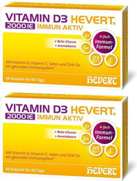 Hevert Vitamin D3 2000 I.E. Kapseln vegetarisch zuckerfrei laktosefrei glutenfrei – Bild 1 von 1