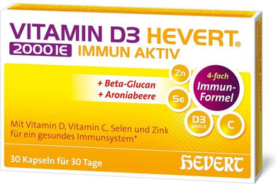 Hevert Vitamin D3 2000 IE Kapseln vegetarisch zuckerfrei laktosefrei glutenfrei – Bild 1 von 1