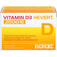 Produktbild von Hevert Vitamin D3 2000 IE Tabletten 120 Stück vegetarisch laktosefrei glutenfrei