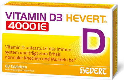 Hevert Vitamin D3 4000 I.E. Tabletten 60 Stück vegetarisch laktosefrei glutenfrei – Bild 1 von 3
